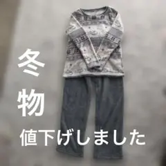 フリース雪の結晶動物柄ルームウェアセット