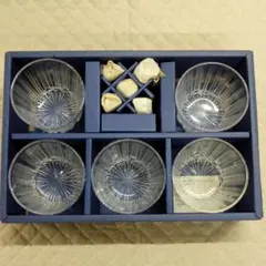 【新品】清滝　カガミクリスタル　小附揃　小附グラス5客　箸置き5個セット