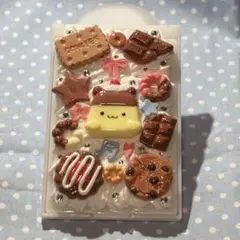 食べ物モチーフミラー【くまさんぷりんとお菓子】
