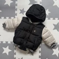 babyGAP フード付きダウンジャケット 黒/ベージュ80cm