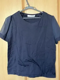 SENSE OF PLACE 半袖　トップス　ネイビー　シースルー