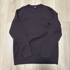 UNIQLO ブラウン ミラノリブ　クルーネックセーター