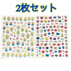 再入荷❗️ネイルシール♪セサミ＆ミニオン2枚セット　USJ