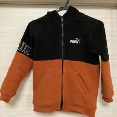 PUMA フリースパーカー ブラック/オレンジ