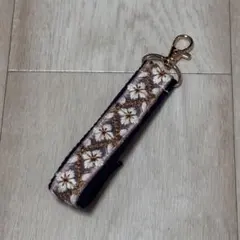 インド刺繍リボン マフラーホルダー 花柄 ブルー