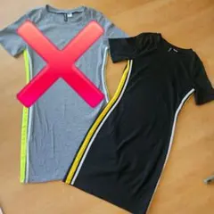 H＆M 半袖ワンピース スポーツ ブラック