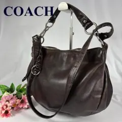 コーチ　 2WAYショルダーバッグ 　トートバッグ　斜め掛け可　ダークブラウン