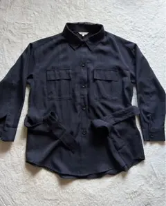 【未使用美品】長袖オーバーシャツ 長袖シャツ　ベルト紐付き　L 大きいサイズ