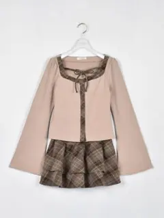 evelyn チェックカットセットアップ