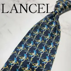 LANCEL　ランセル　ネクタイ　シルク　イルカ ネイビーのサムネイル