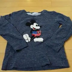ミッキーマウス トレーナー デニム調 140 サガラ織