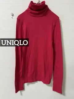 k0362 UNIQLO 極暖ヒートテックシームレスリブタートルネックT ピンク