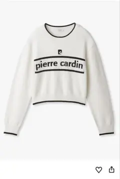 pierre cardin ロゴ入りクロップドニット　フレイアイディー　ニット