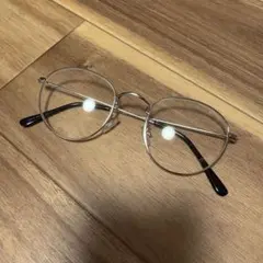 メタルフレーム シルバー ラウンドメガネ