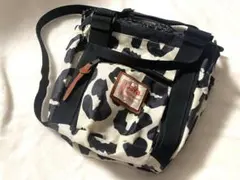 JaVaジャバ 2way巾着ショルダーバッグ レオパード柄　メッシュ