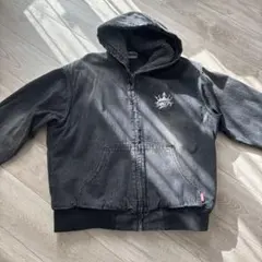 9090フード付きデニムジャケット ダークグレー