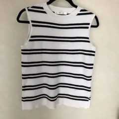 AZUL ストライプ ノースリーブニット Mサイズ