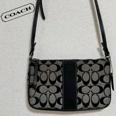 COACH コーチ ショルダーバッグ シグネチャー キャンバスレザー 黒 y2k