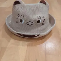 キッズ 麦わら帽子 シーサー ベージュ 54cm