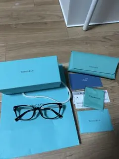 新品同様Tiffany 伊達メガネレンズ入りオグラ眼鏡店 UVブルーライト 