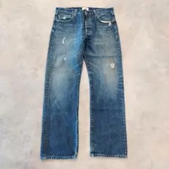 リーバイス501 Levis W34 ブルーデニム 青 ヒゲ 古着 18020