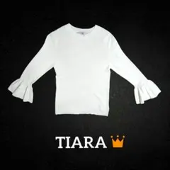 TIARA ティアラ フリルスリーブ ニット トップス ホワイトのサムネイル