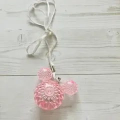 ミッキーマウス型　クリスタル風ピンク アクセサリー