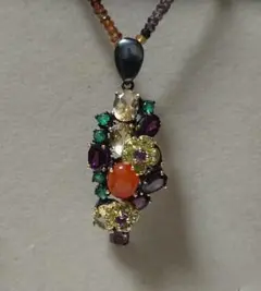 オレンジオパール  ガーネット  アベンチュリン その他 ペンダント トップ