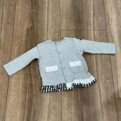 BREEZE グレー フリル付きカーディガン