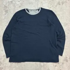 め*し様 NAUTICA　ノーティカ　サーマルカットソー　XL　ネイビー　無地のサムネイル