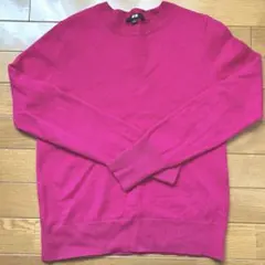 ユニクロ　カシミヤ　S ピンク 長袖クルーネックセーター