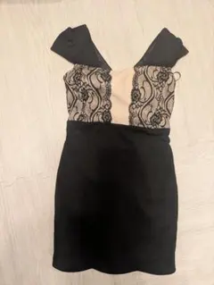 ノースリーブミニワンピース M 黒 ベージュ