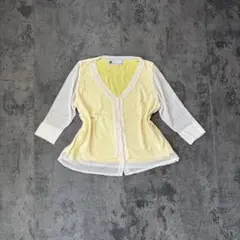 シアー　カーディガン　イエロー　森ガール　フェアリーグランジ　vintage