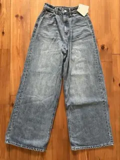 【新品】グレイル　ルーズワイドデニムパンツ　ブルー　XSサイズ