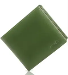 【匿名配送・未使用】ecoofee 財布 メンズ 二つ折り 本革 Green