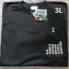 【新品】ぷよぷよ　Tシャツ　3Lサイズ　ポケット ぷよぷよ　ブラック