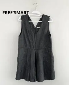 フリーズマート ストライプ ノースリーブ オールインワン サロペット S