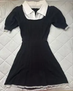 apres jour　シャツレイヤード風ニットミニワンピース