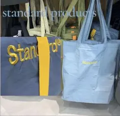 スタンダードプロダクツ ショッピングバッグ ファスナー付き 刺繍ロゴ入り ブルーのサムネイル