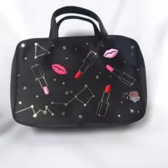 エスティ・ローダノベルティ トラベルポーチ 黒 リップスティック刺繍
