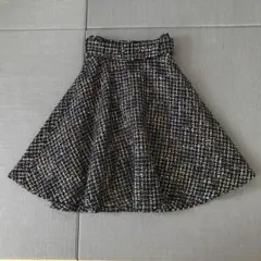 トランテアンソンドゥモード フレアスカート ツイード　ネイビー　38