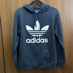 adidas ブラック フード付きパーカー S