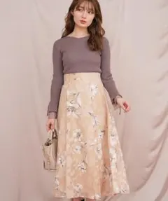 ノエラ モノトーンフレアスカート イエロー系