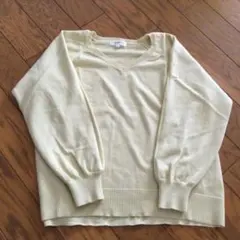 THE SHOP TK Vネックセーター L 淡い黄色