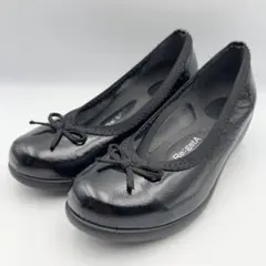 【美品】リゲッタ ウェッジヒール バレエシューズ 黒 Mサイズ 23cm日本製のサムネイル