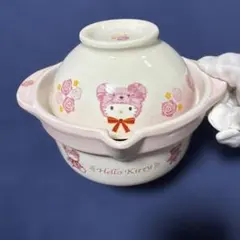 Hello Kitty 土鍋 陶器製 ピンク ローズ柄のサムネイル