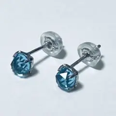K14WG ローズカット ブルートパーズ ピアス