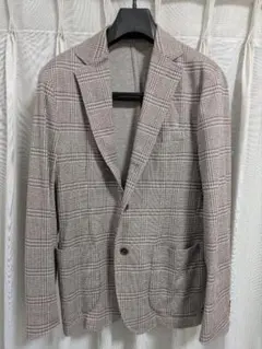 【美品】UNITED ARROWS ジャケット チェック柄 ブラウン 46サイズ