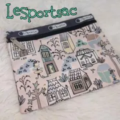 ◆LeSportsac レスポートサック◆ポーチ ハウス柄　ペールピンク
