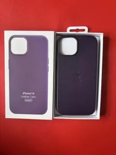 プレミアム本革iPhone 14レザーケース deep violet